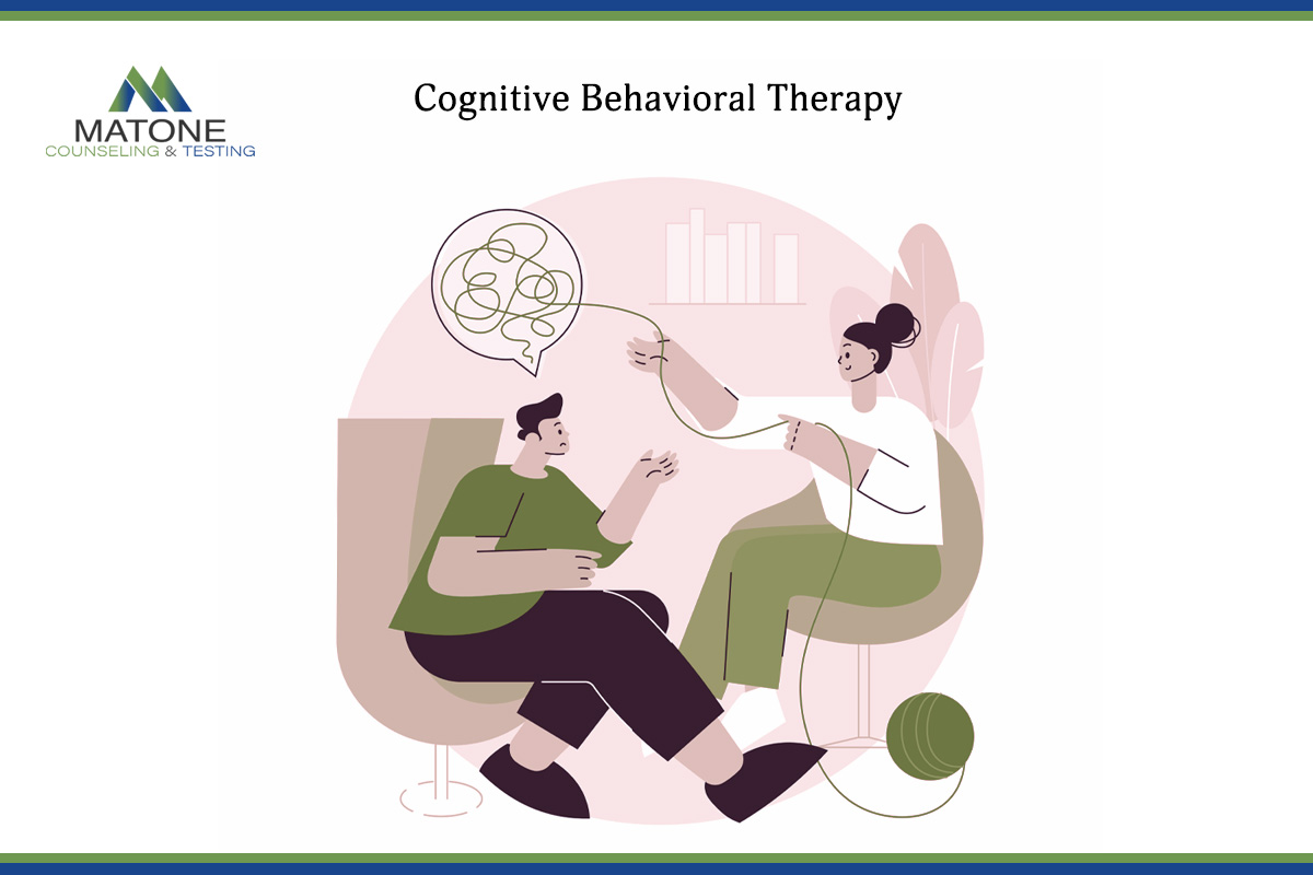 (CBT) Cognitive Behavioral Therapy - A form of talk therapy that helps people identify & change unhelpful patterns in thinking and behavior.