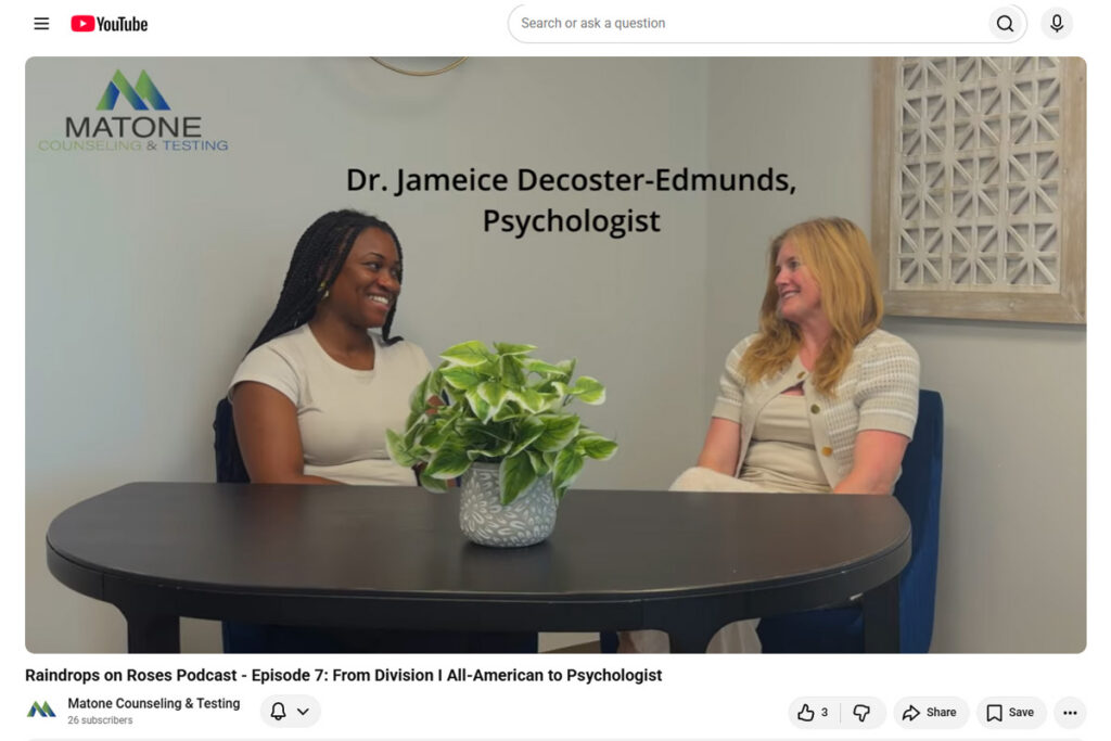 Trauma or Neurodivergence - Jameice DeCoster-Edmunds, PsyD Explains the Difference on the Matone Raindrops on Roses Podcast, NC